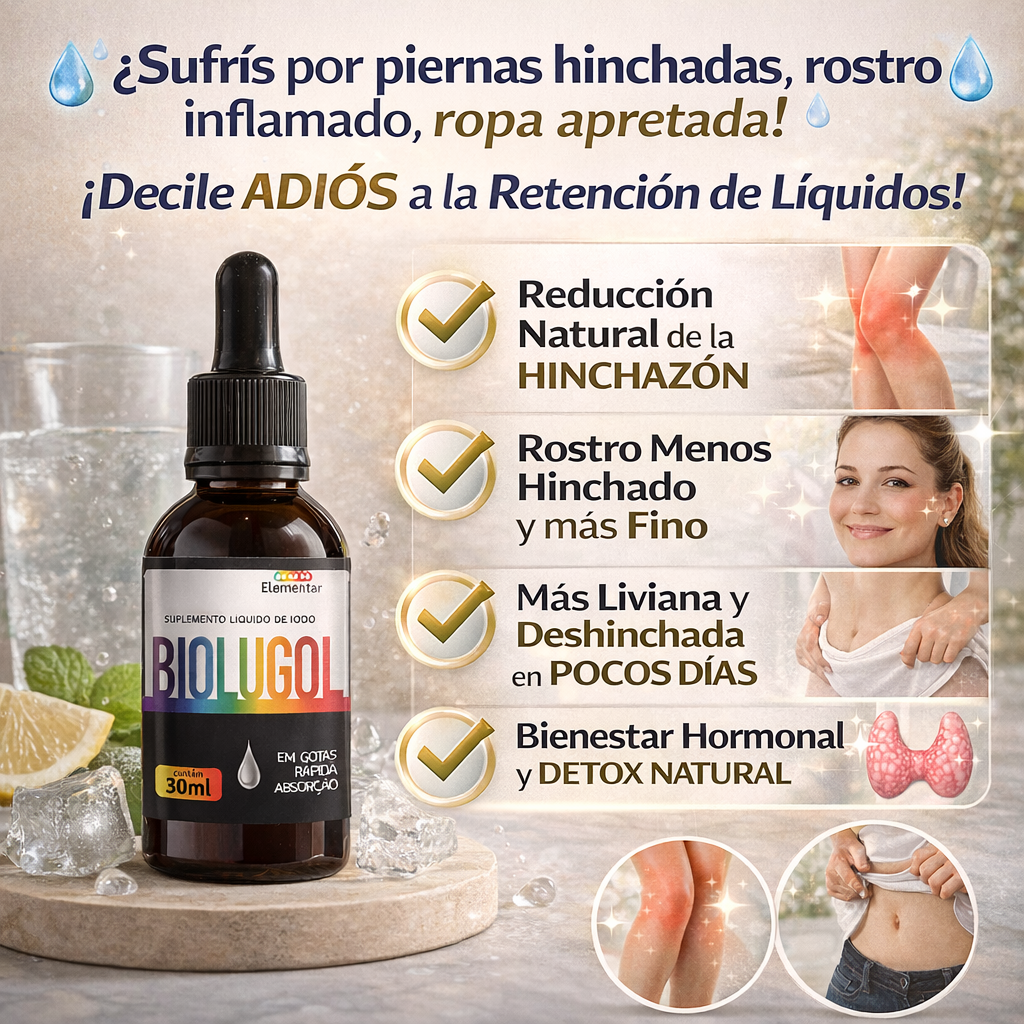 Menos Hinchazón - Apoyo Natural para el Equilibrio Hormonal - Biolugol